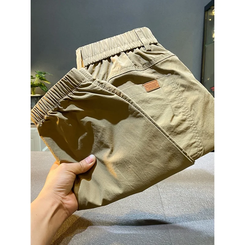 Khaki Casual Pants Men's 2024 Summer New High-End Trendy Loose Tappered Tooling Sports Thin Long Pants