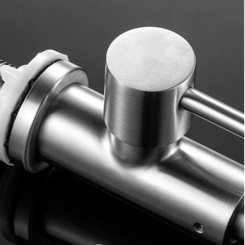 

304 Stainless Steel Double Head Sink Tap 2-in-1 Multifunction Pillar Mounted Tap Convenient 360° Rotate Flexible Faucet