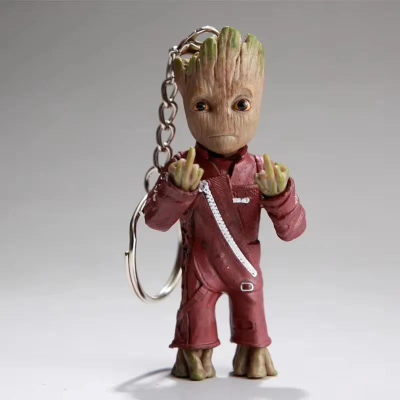 Marvels Anime Figure Keychain Small Tree Man Bag Pendant Decoration Model Keyring Gifts Toys