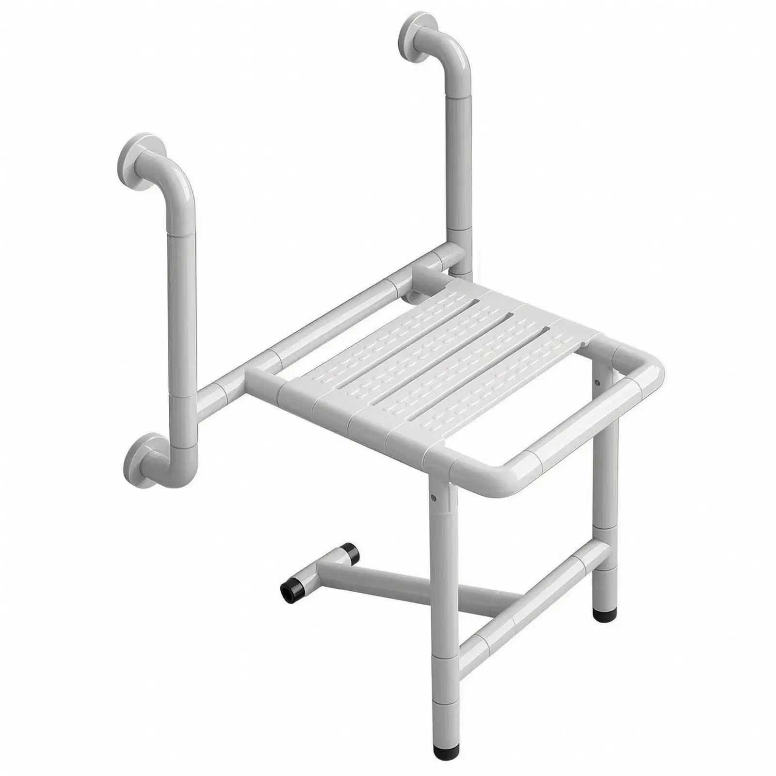 Space Saving Shower Bench for Disabled Adults with Non Slip Seat and Stainless Steel Frame