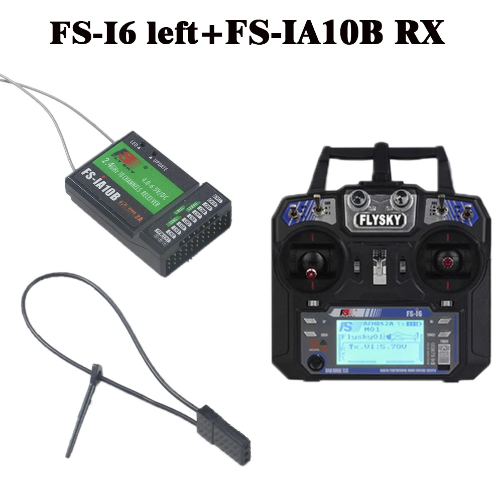 Trasmettitore Flysky FS-i6 FS I6 2.4G 6CH AFHDS RC con ricevitore iA6B iA6 iA10B telecomando Radio per Drone RC FPV