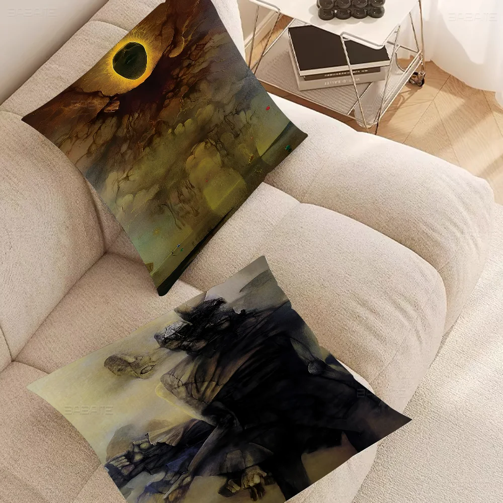 Zdzislaw Beksinski Art Pillow Cover Design Cushion Cover Decor Holiday Decorati