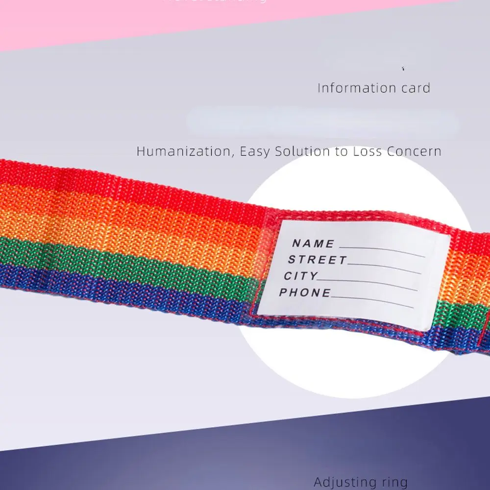 Rainbow Luggage Buckle Strap With Name Sticker Anti-lost Baggage Belts Adjustable Packing Belt Cross Strap Suitcase Belts