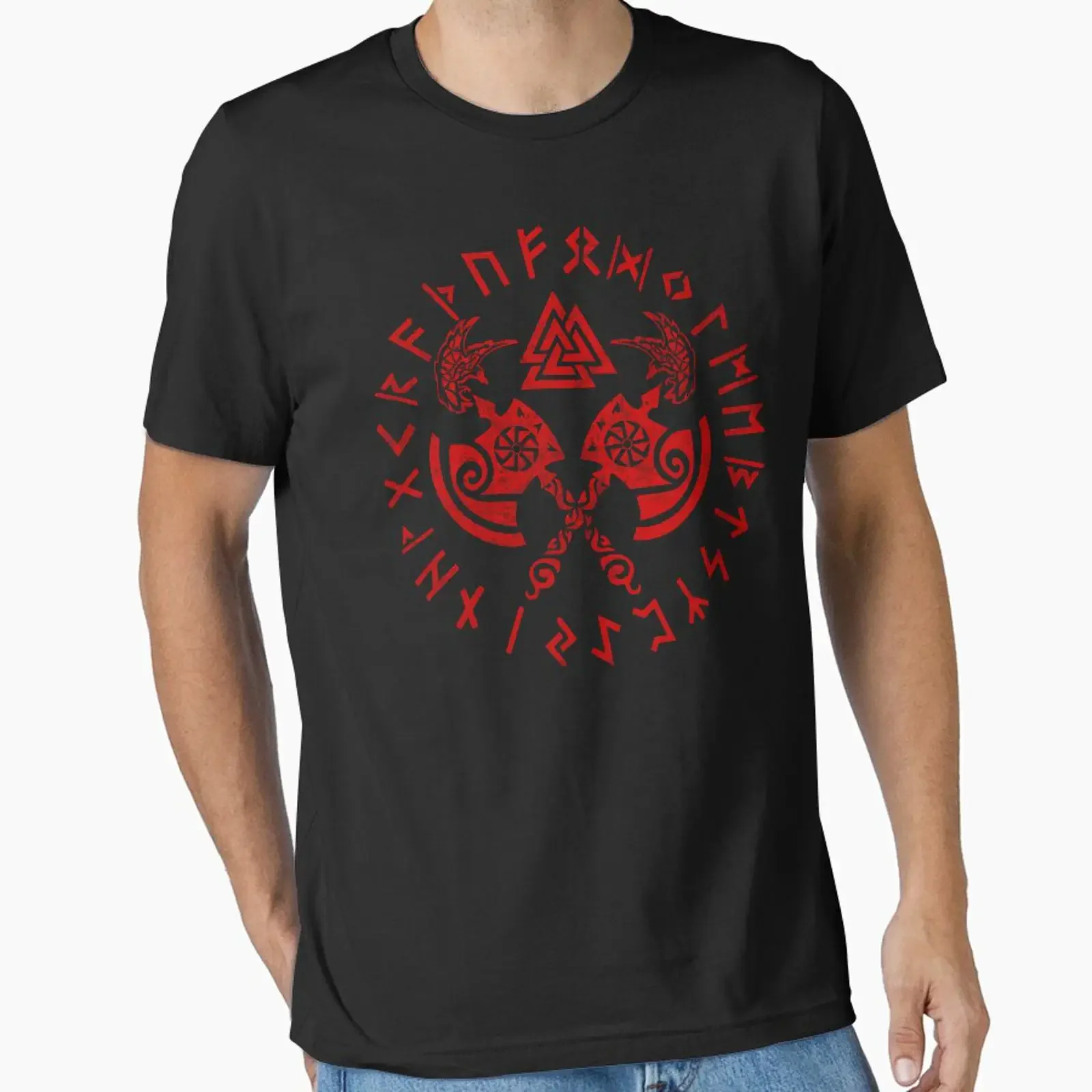 Vikings Runes T Shirt Essential vintage Washed homme Unisex Soft Top For Everyday Wear Slightly Stretched Breathable Versatile