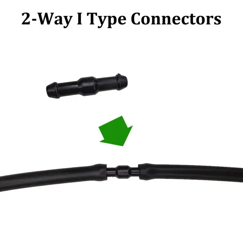 Splitter Connector Hose T/Y/I Type Tube Universal Washer Water Black Pipe Plastic Windscreen Windshield Adapter