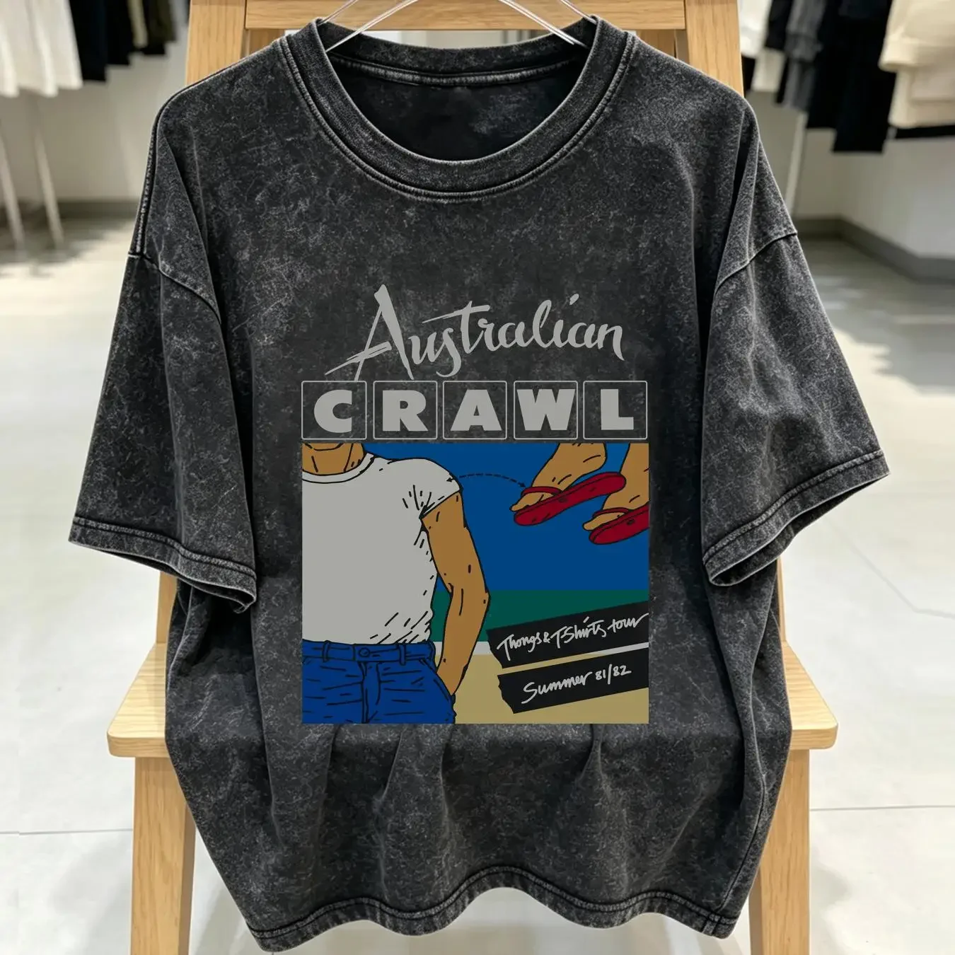 washed T Shirt AUSTRALIAN CRAWL BAND For Fan S to 5XL GC1420 long or short sleeves vintage Washed Versatile Soft Breathable