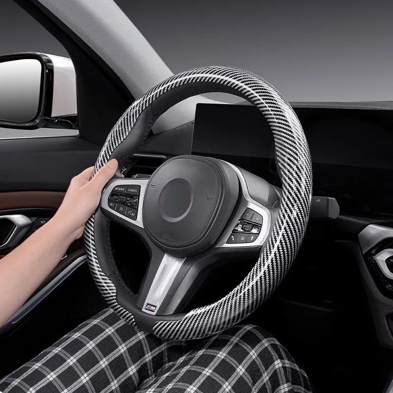 Ultra-thin carbon fiber texture car steering wheel cover suitable for Peugeot 3008 5008 508 / 508 SW Rifter Traveller Expert