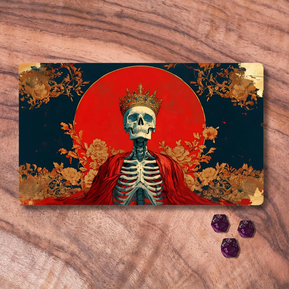 CCG Playmat, Skeleton King Themed TCG Playmat, Unofficial MTG Playmat, Trading Card Game Accessories, Unique Gifts for Gamers