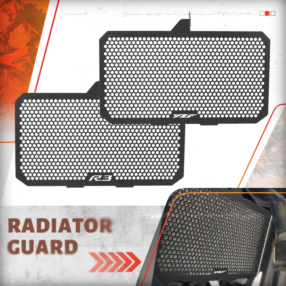 

For Yamaha YZF R3 YZF R25 Radiator Guard Protector Grill Cover Motorcycle Accessories 2015-2019 2020 2021 2022 2023 2024 2025