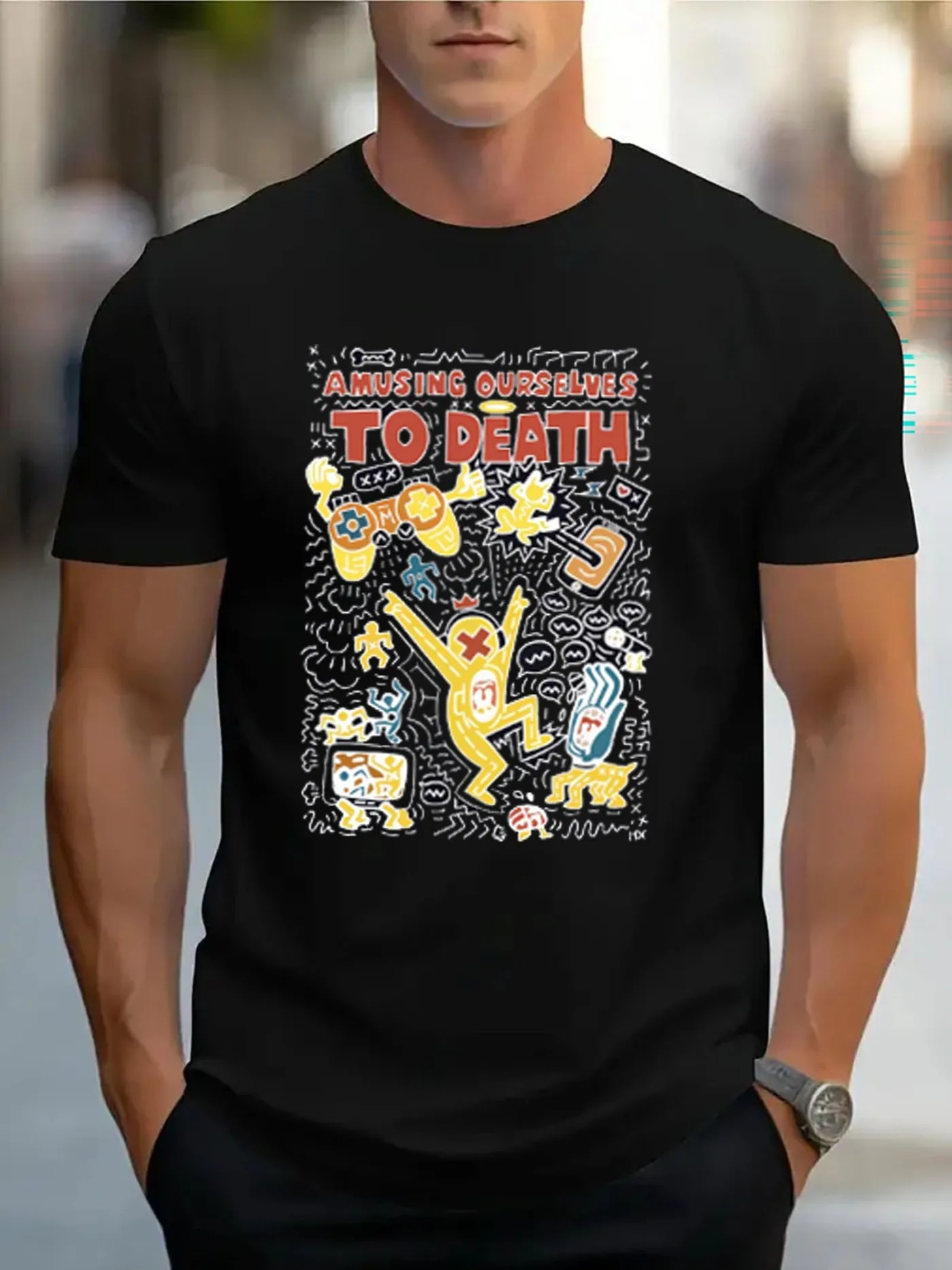 Men Casual Short Sleeve Tee 1 Pcs 100% Heavy Cotton - Comfortable Crew Neck, Soft Adorable Tees Tops