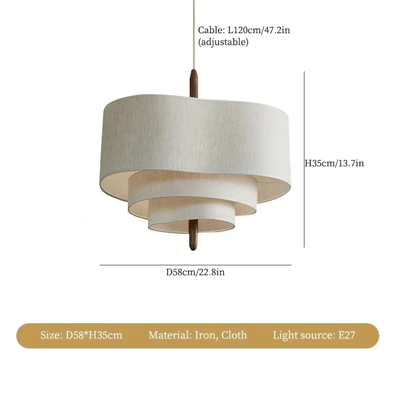Winfordo Japanse Retro Plafond Kroonluchters Doek Hanglamp Home Decor Voor Woonkamer Keuken Eiland Slaapkamer