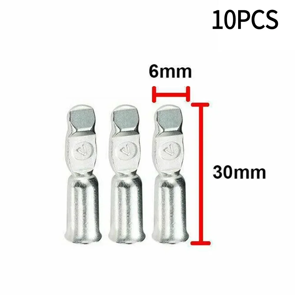 10x Cable Terminal For Anderson Plug Contacts Pins Lugs Terminals 50A Connectors 12AWG For Battery Connections For 6 B & S Wire