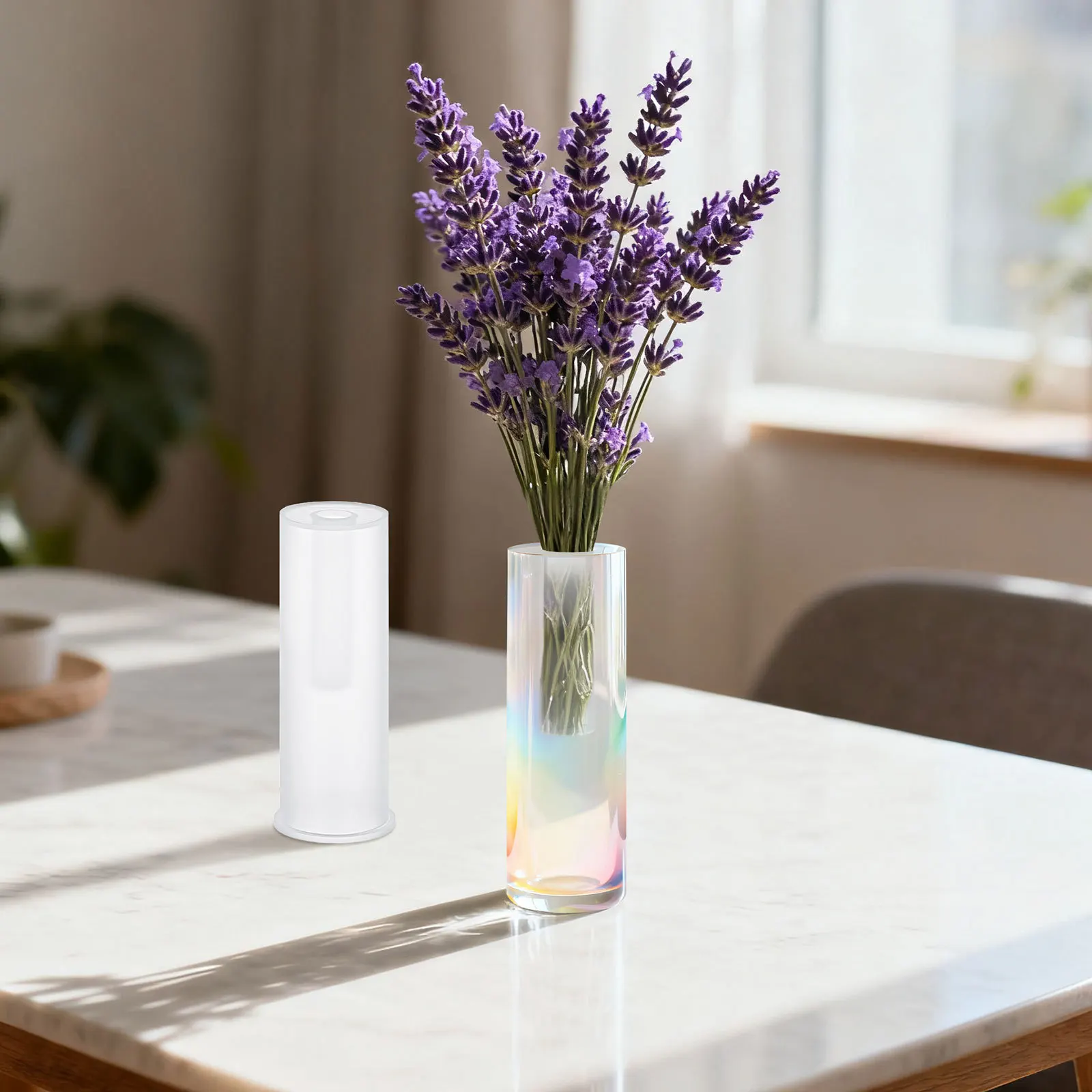 

Cylinder Vase Mold DIY Epoxy Flowerpot Mold Transparent Silicone Vase for Flower Arrangement and Resin Casting