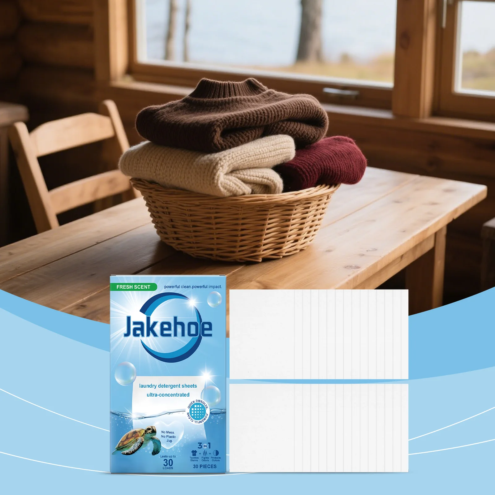 Jakehoe Hoja de detergente para ropa Limpieza diaria, elimina las manchas difíciles, suave en la piel, uso doméstico, mantiene la ropa fragante