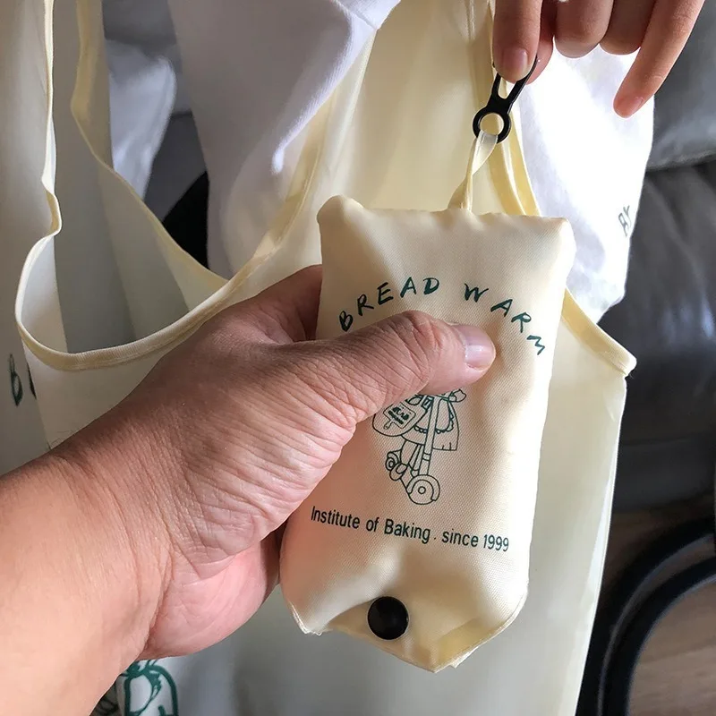 قطعة واحدة من حقيبة اليد القابلة للطي ذات سعة كبيرة مع تصميم "معهد أعمال الخبز منذ ذلك" - حقيبة كتف متينة من قماش أكسفورد