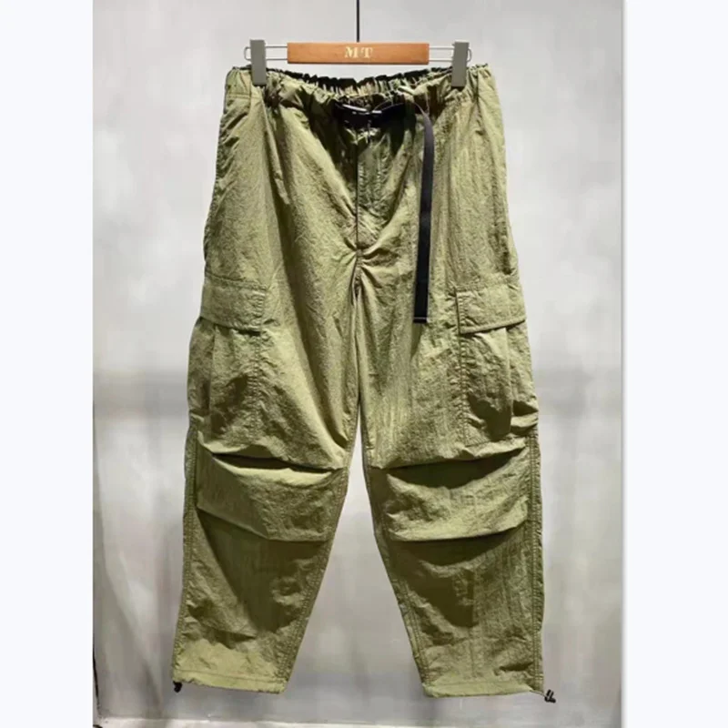 

New Wide Summer Pocket Workwear Men's Japanese Youth Solid Multi-pocket Hip-hop Overalls Outdoor Hiking Trousers Trekking Pants