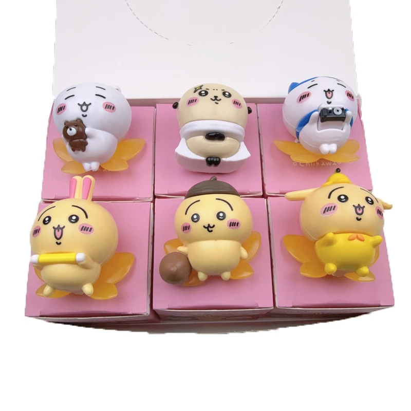Caja Sorpresa de Chikawas Flower Fairy, Figura de PVC Kawaii de Usagi Hachiware Momonga, Serie Happy Partner, Regalo Coleccionable, Nuevo