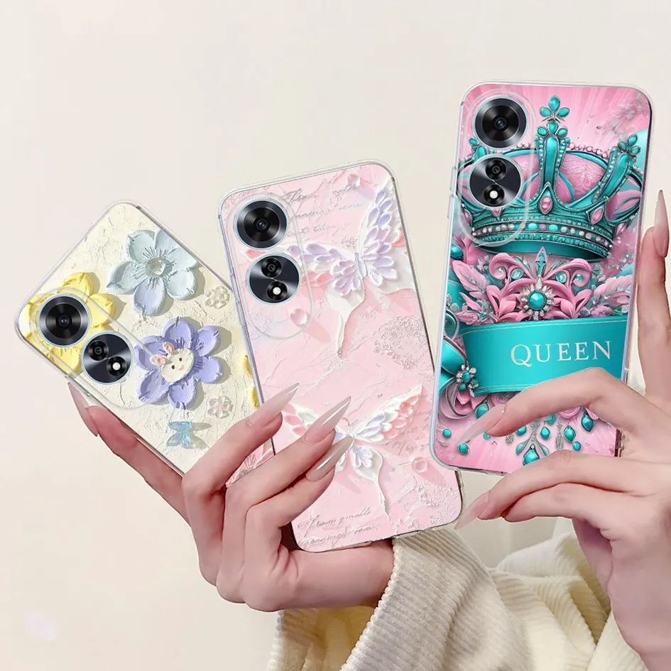 For OPPO A60 4G Case Fashion Butterfly Clear Funda Silicone Soft Cover on For Oppo A60 2024 CPH2631 Phone Case A 60 Bumper 6.67