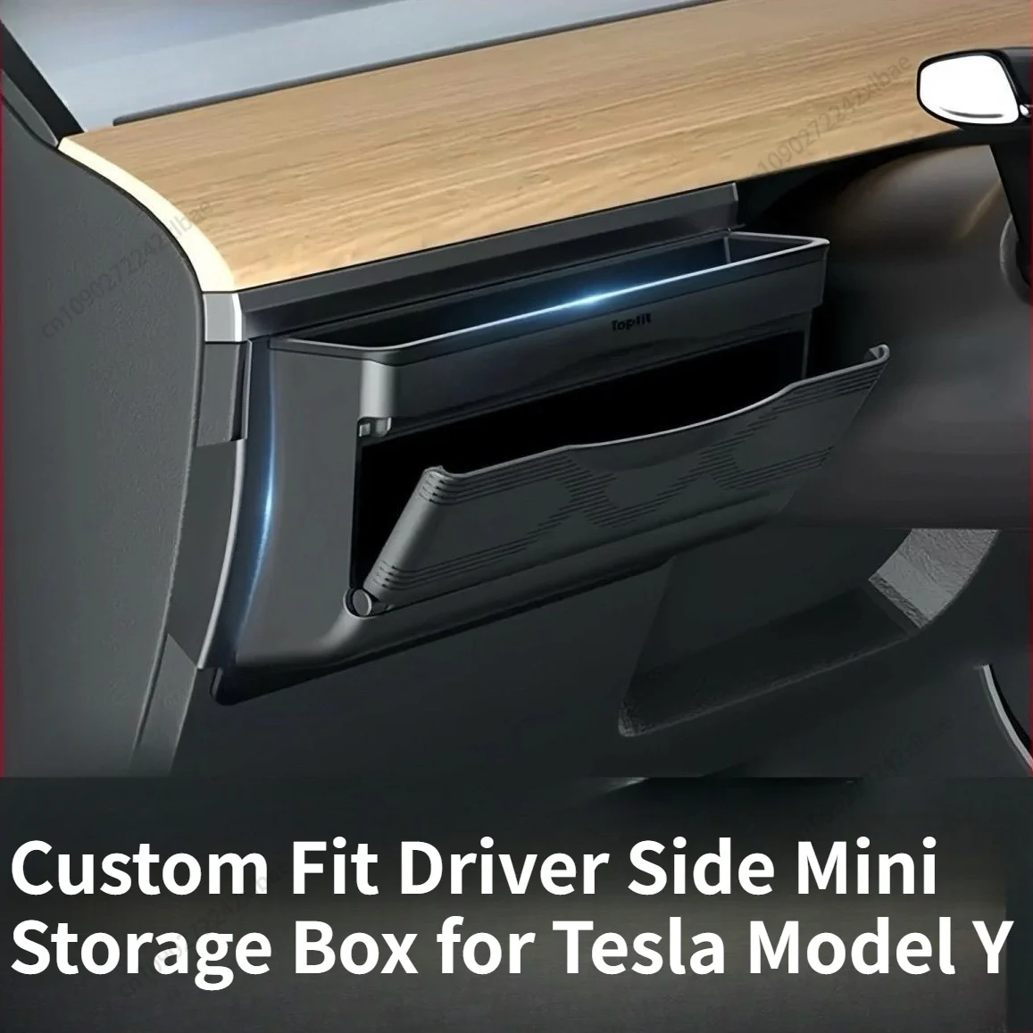 

Custom Fit Accessories: Mini Glove Box Organizer,Dashboard Phone Mount & Sunglasses Holder for LHD Tesla Model Y 2021-2024 25 26