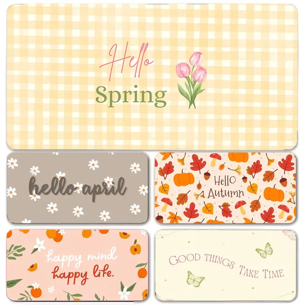 Seasonal Artwork H-Hello Spring And Autumn Mouse Pad Large Gaming Mousepad with Thick Stitched Edge Non-Slip Desk Mat