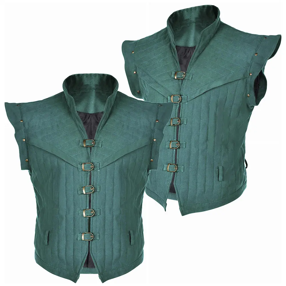 Flynn-Gilet de Cosplay de Style Médiéval Vert et Bleu, Costume Fantaisie, Déguisement pour Garçons et Hommes Adultes, Carnaval d'Halloween, Trempé