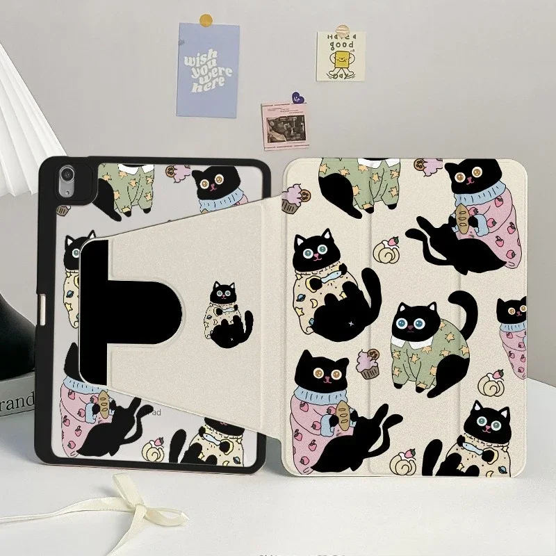 حافظة كمبيوتر لوحي لطيفة على شكل قطة لهاتف هواوي ميت باد برو ميت باد SE 11 بوصة حافظة أكريليك 2025 MatePad 11.5 MatePad 11.5 بوصة غطاء 11.5 بوصة Air 12 بوصة