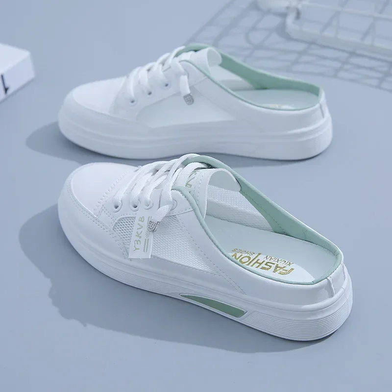 Bao Head Half Slipper Woman 2024 Spring Summer Autumn Mesh Shoes Sneakers for Women Fashion Causal Zapatos De Mujer Shoes