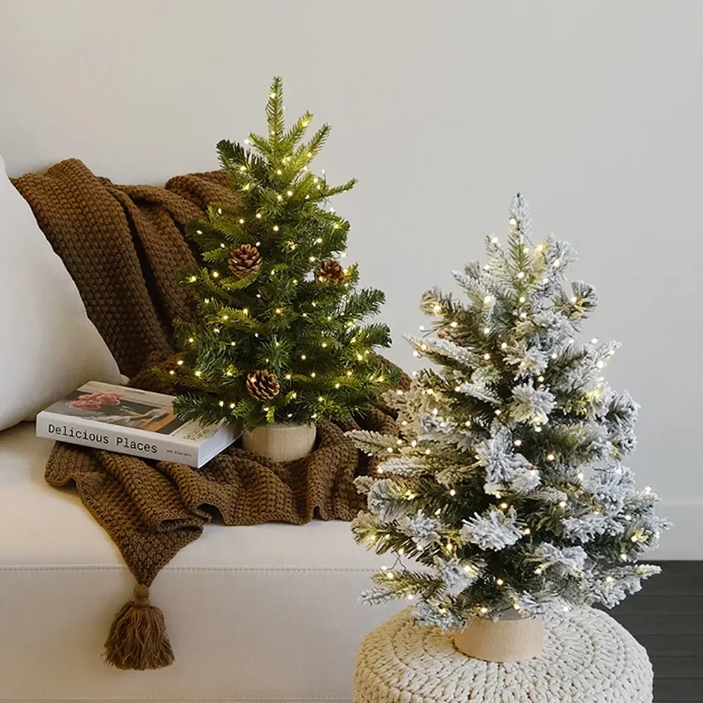 40/60CM Christmas Tree Desktop Mini Xmas Trees For Home Decoration Children DIY Handicraft New Year Christmas Ornament 2025