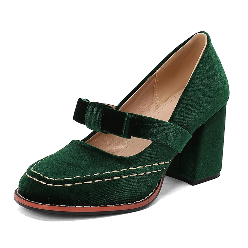 

Женское платье с круглым носком на весну и осень, квадратный каблук, закрытый носок, одинарный туфли с бантом, ретро-платье, удобная повседневная рабочая одежда для вечеринок 560-1