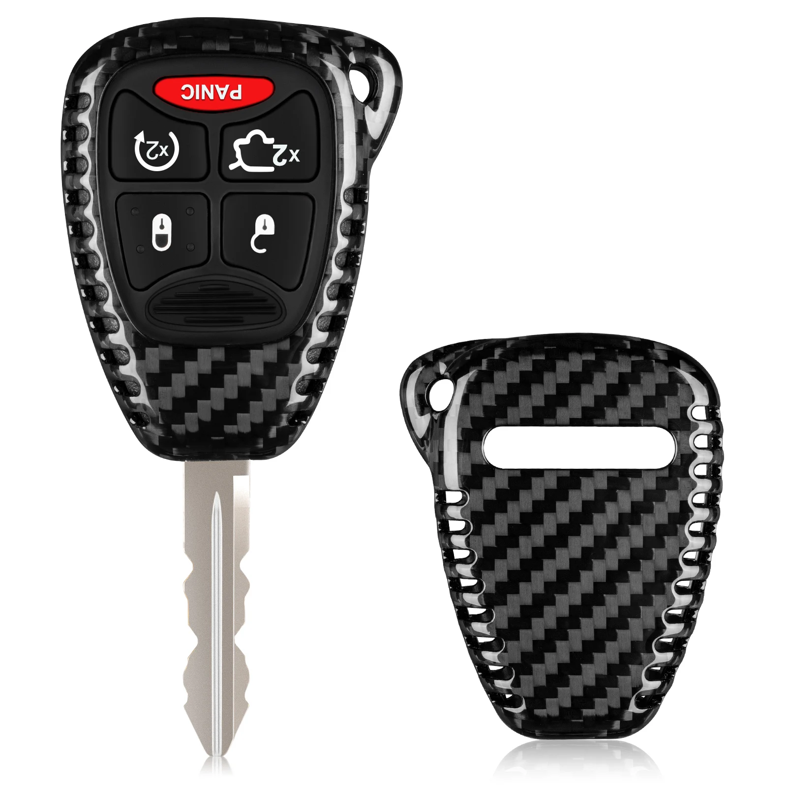 

Real Carbon Fiber Key Fob Cover for Jeep Wrangler Grand Cherokee Patriot Fits Dodge Chrysler Ram Key Shell Case Accessories