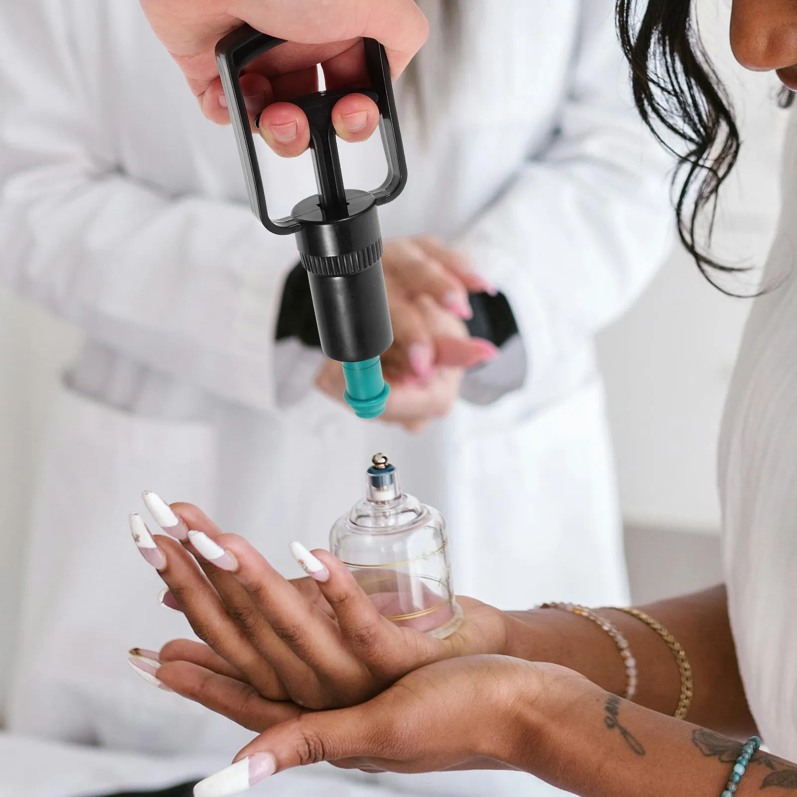 

Portable Manual Cupping Pump Suction Device for Acupressure and Muscle Massage Vacuum Therapy Tool Kit