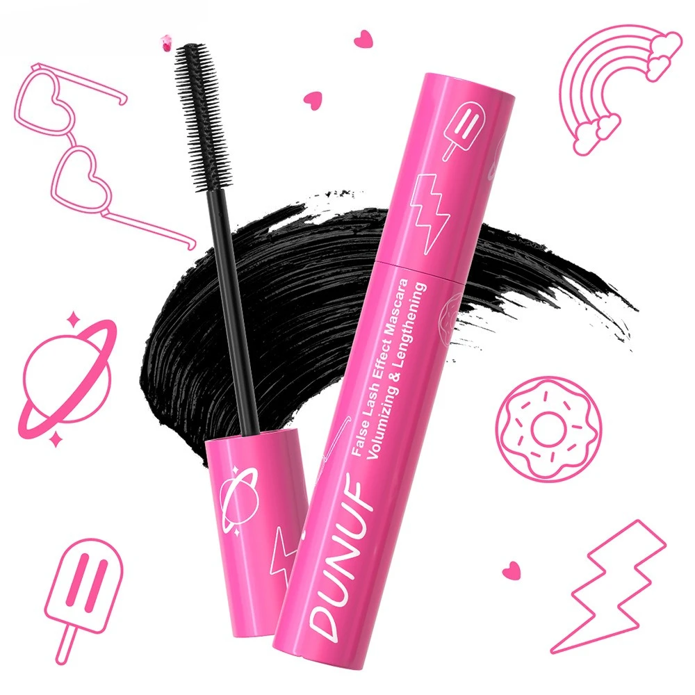 Mascara nero impermeabile senza impacchi Allungamento naturale Volumizzante Curling Resistente ai sbavature Facile rimozione con acqua calda
