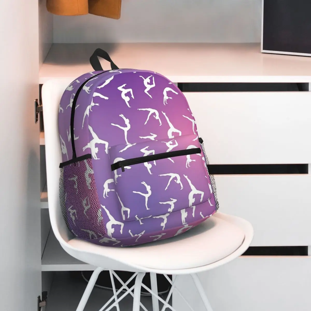 Dance Rhythmic Gymnastics Pattern Backpack Daypack Large Capacity Children BookBag School Bag Shoulder Bags for Men Women