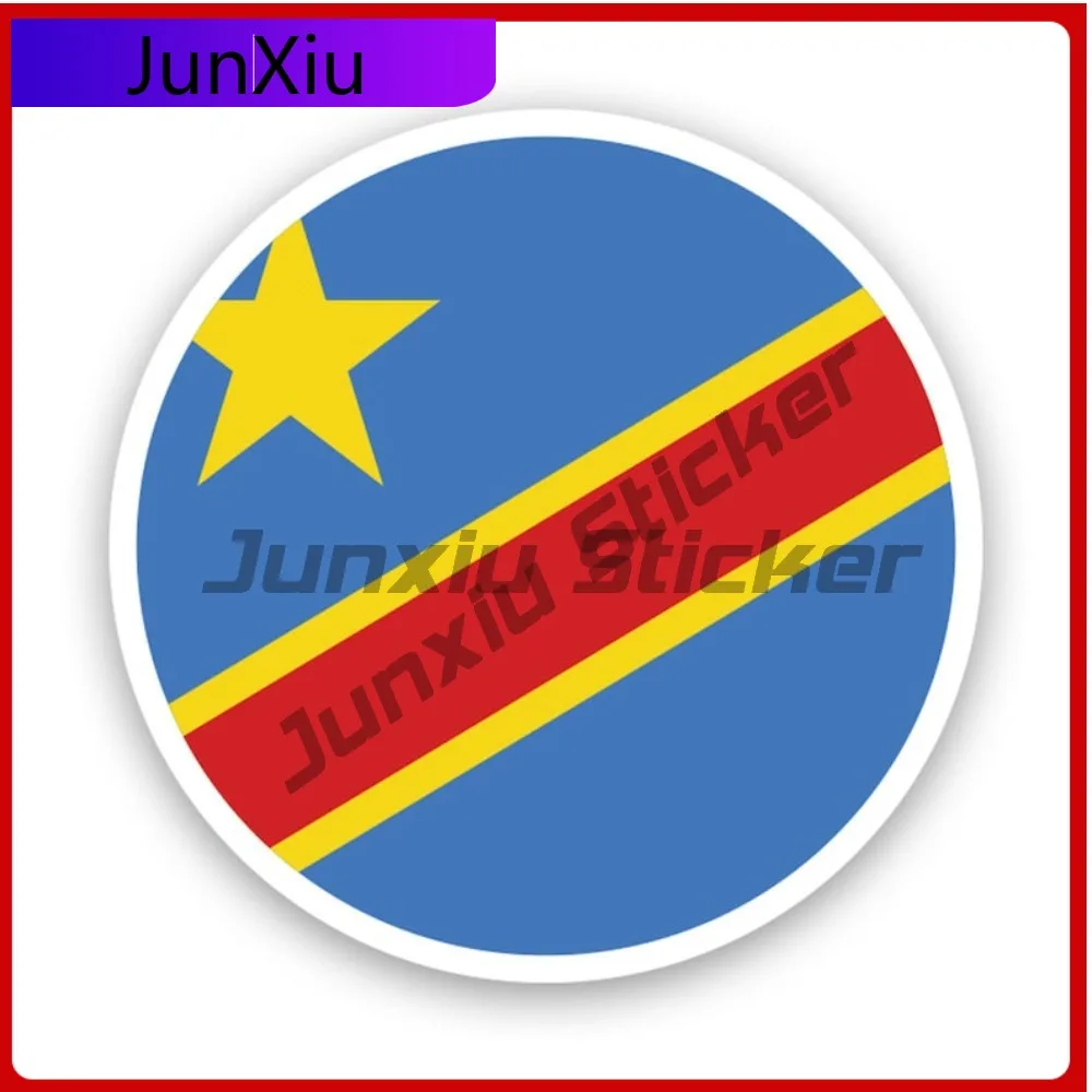 

Round Congolese Flag Stickerwaterproof Outdoor Decalscongo Cool Window Waterproof Vinyl Decal For Door Trim Outdoor High Quality