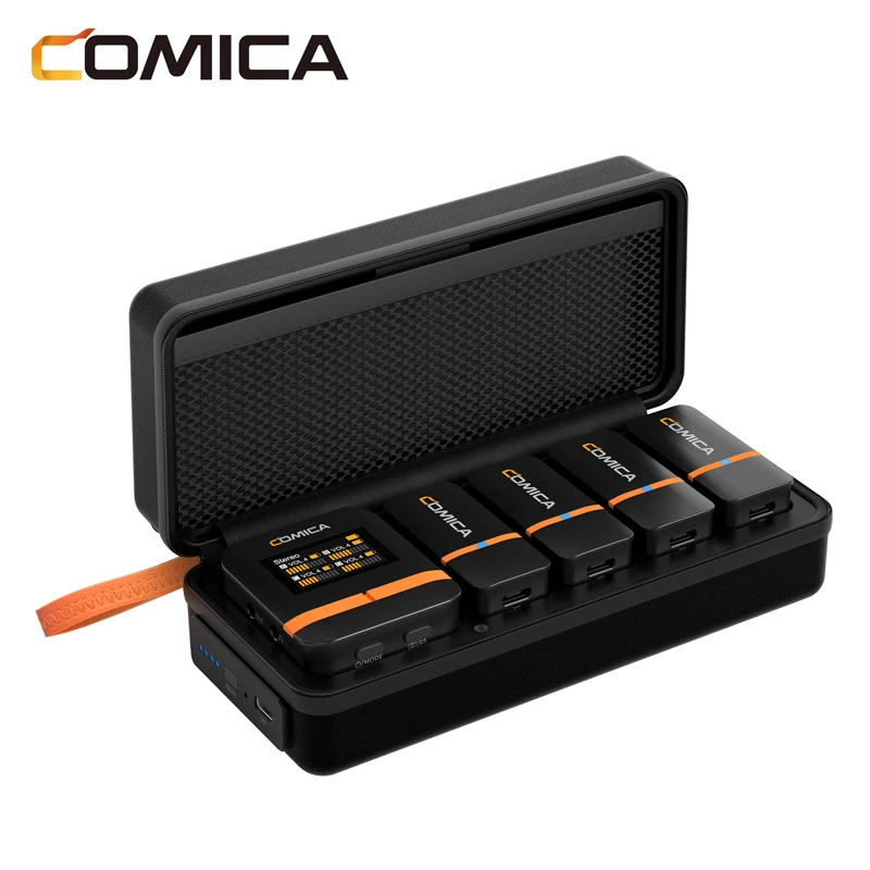 

COMICA Vimo Q Four-channel Mini Wireless Microphone Wireless Microphone With USB-C Charging Case for Camera Smartphone PC