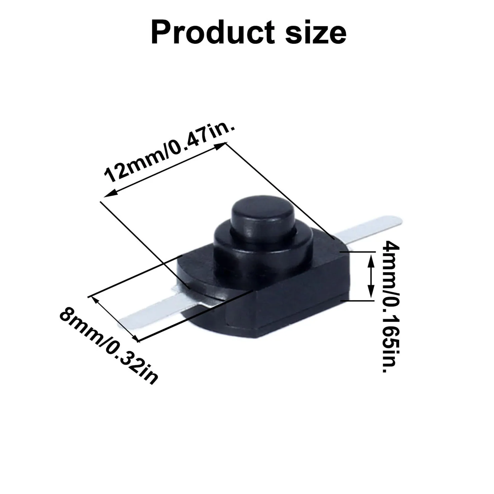 20pcs 12*8MM DC 30V 1A On Off Mini Push Button Switch for Electric Torch 1208YD Self Locking