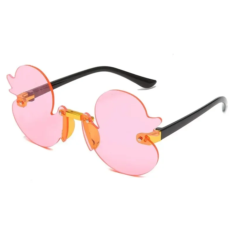 Stylish Cute Kids Sunglasses Rimless Cartoon Duck-Shaped Sunshade UV Protection Glasses Party Decoration Glasses For Kids image 6