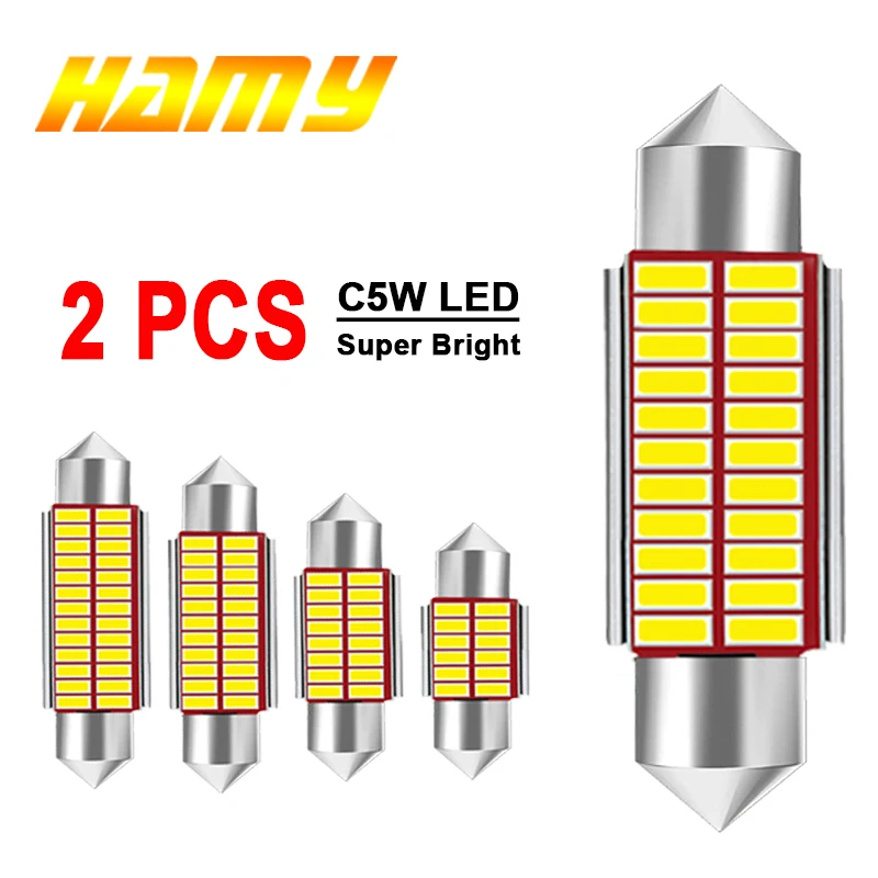 2PCS 300LM C10W C5W LED Bulb CANBUS For Car Interior Dome Maps Trunk Liense Plate Lights Festoon 31/36/39/41MM LED 12V 4014SMD