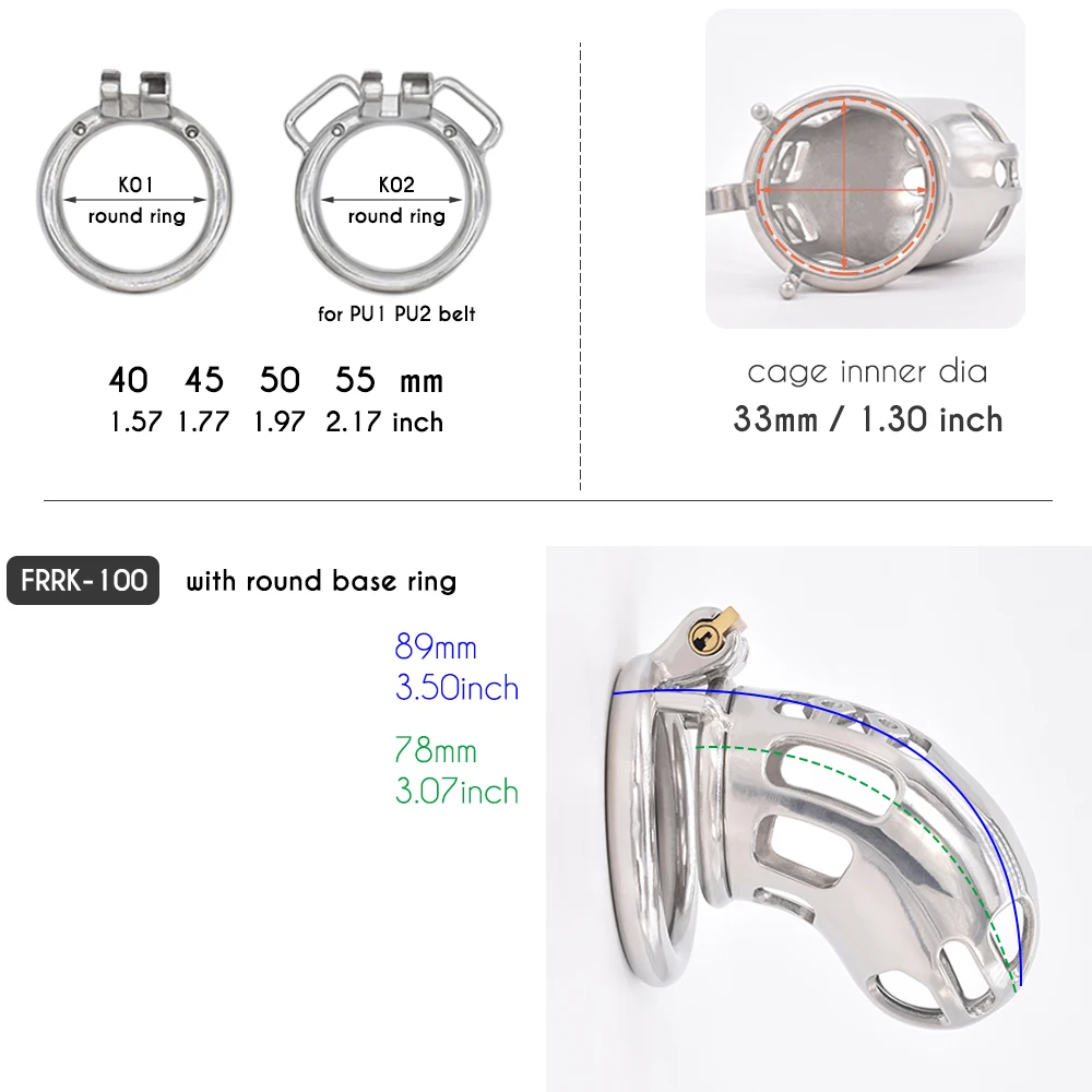 FRRK Bondage Male Chastity Cage Device with Urethral Catheter for Men Adults Erotic Shop Metal BDSM Sex Toys Large Penis Rings