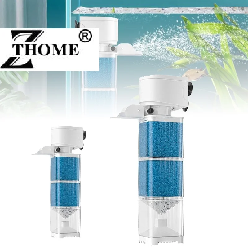 6 In1 Aquarium Filter Pump Fish Tank Submersible Silent Air Oxygen Aerator Filter Internal Water Pump Aquariums Wave Maker 220V