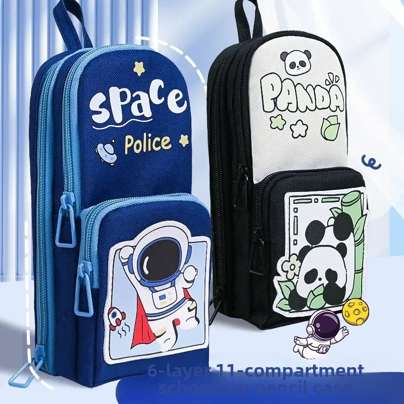 

High Capacity Cartoon Pencil Case Middle School Students Men's Space Man Stationery Box Women's Cute Kid Student Cartoon Pen Bag