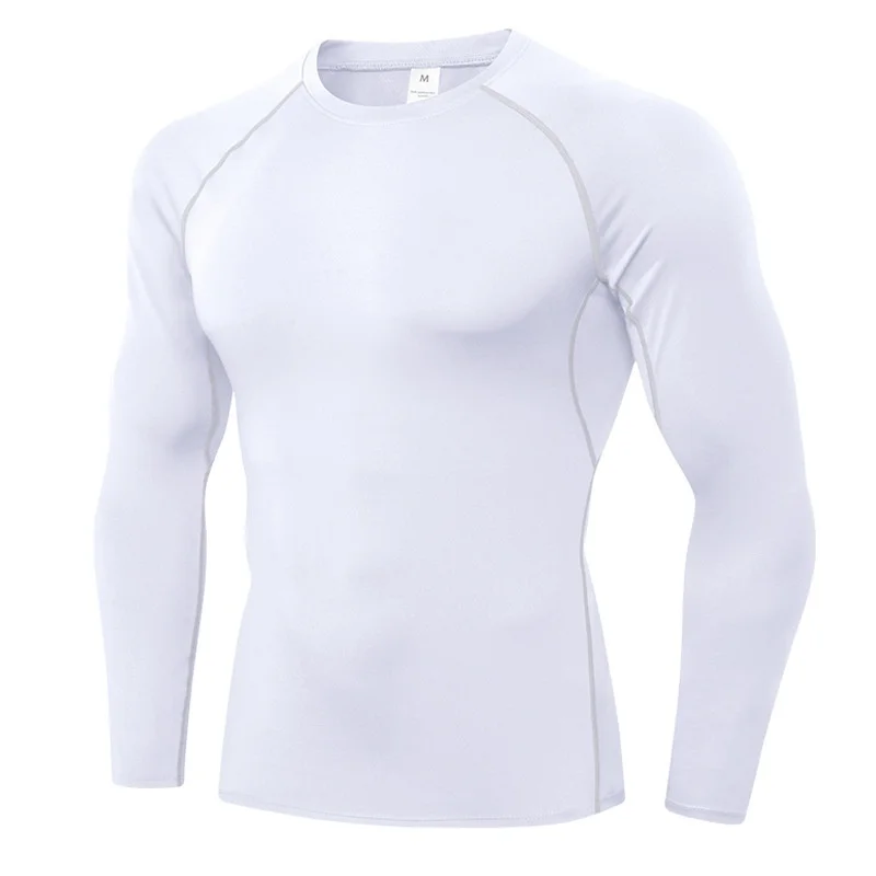 Men\'s Compression Shirts Longs Sleeve Workout Gym T-Shirt Running Tops Cool Dry Sports Base Layer Athletic Undershirts