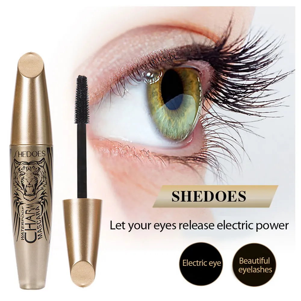 New Tiger Head Fluffy Volume Mascara Waterproof Curling Encryption Lengthening Non-smudge 4D Mascara Makeup Wholesale TSLM1