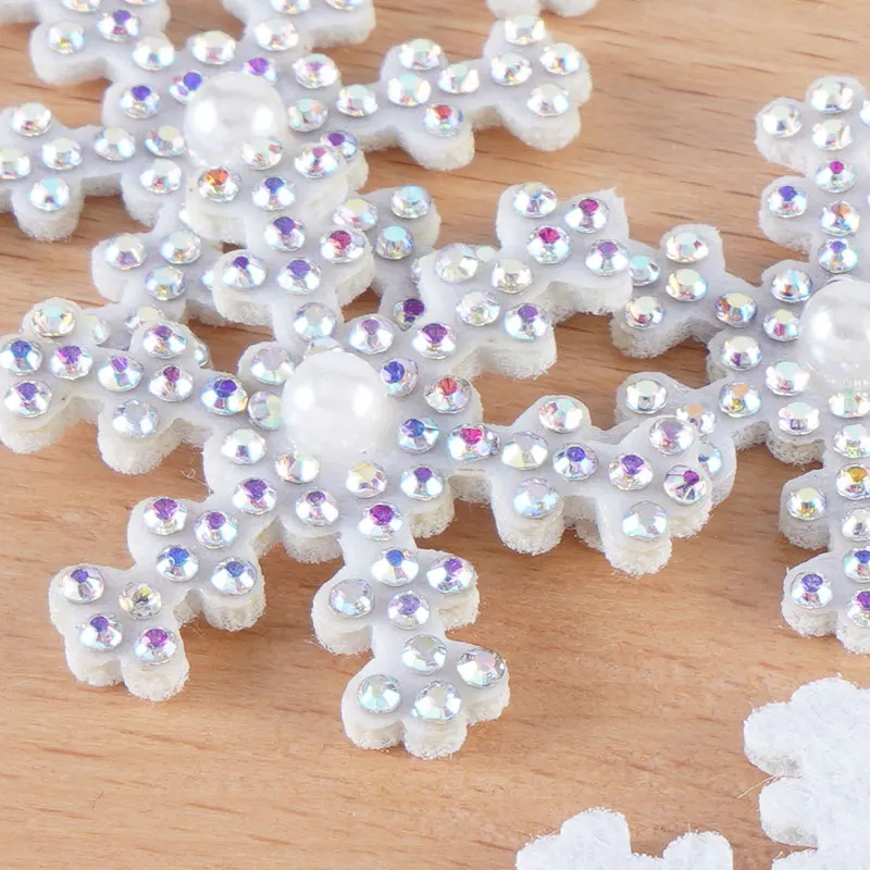 20pcs snowflake curling diamond sticker non-woven fabric curling diamond curling Christmas decoration snowflake patch