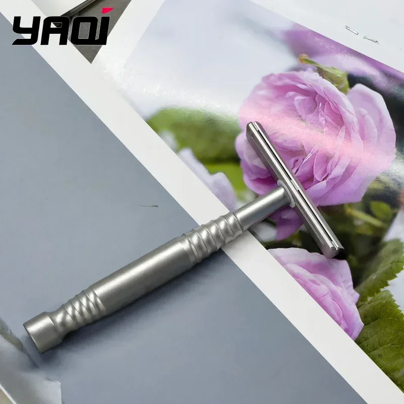 2026 YAQI Safety Razor Men Double Edge Blade Stainless Steel Metal Manual Shaver Handle Wet Shaving Close Razor Grooming