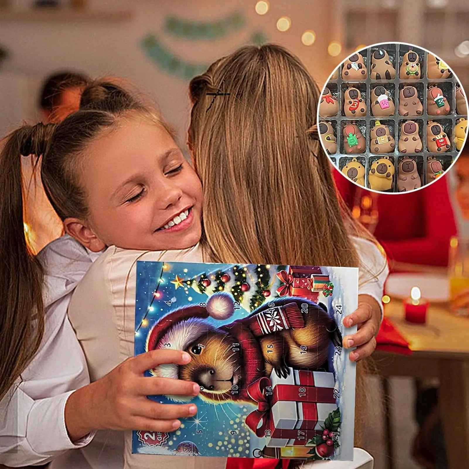 

Christmas Advent Calendar 24day DIY Countdown Figurines Surprise Blind Box Christmas Decoration Capybara Doll Christmas Calendar