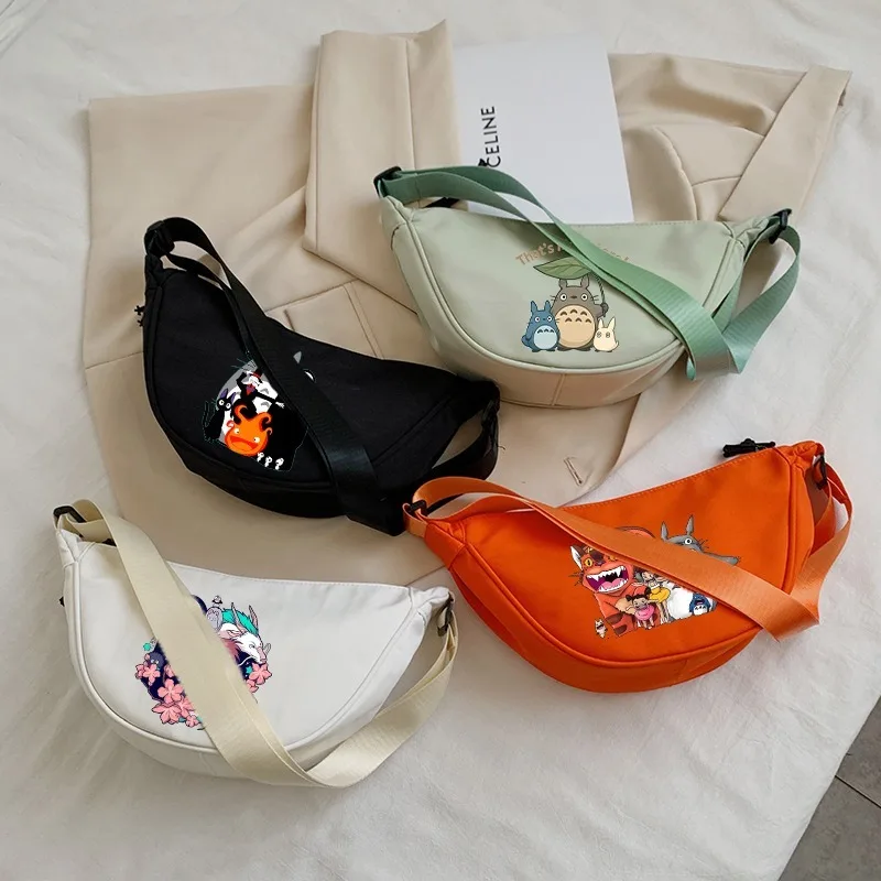 Totoro Crossbody Bags for Women Cute Cartoon Anime Pattern Print Shoulder Bag Unisex Large Capacity Portable Backpack Party Gift