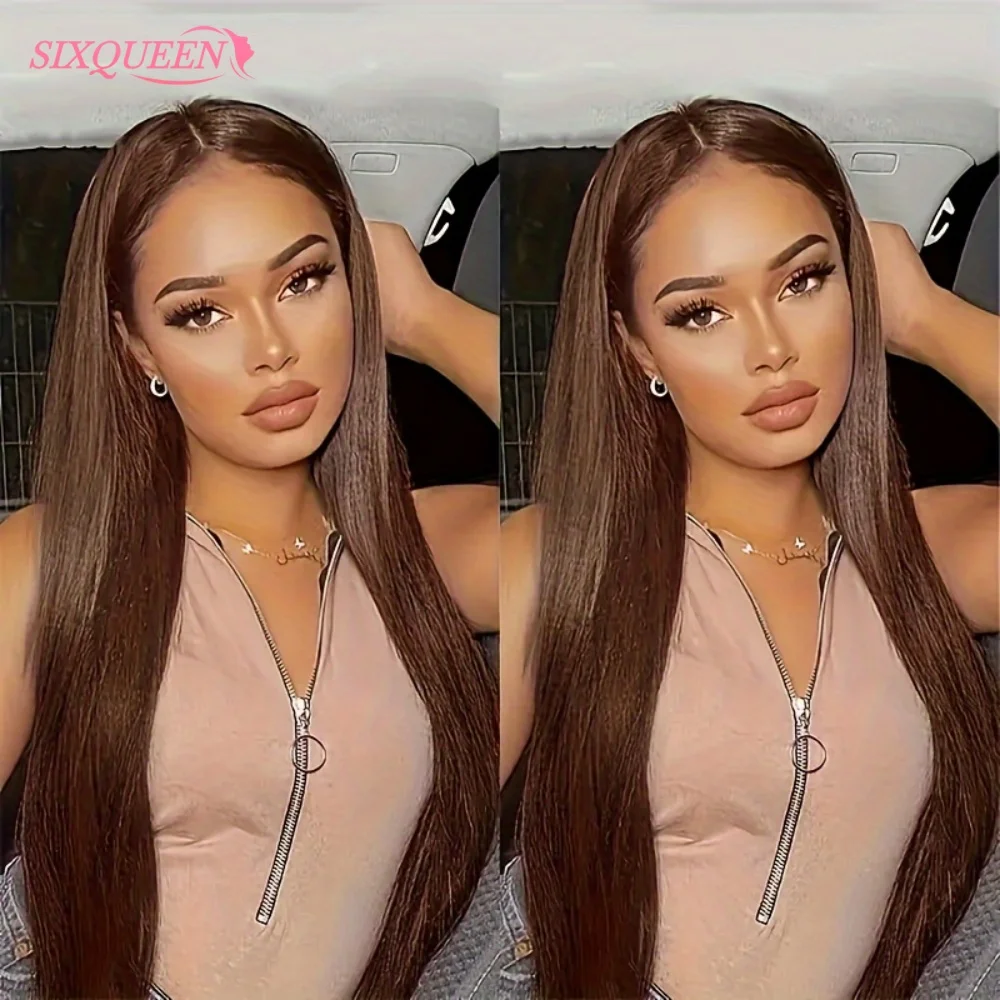 الشوكولاته براون الوجه شعر مستعار أمامي شعر طبيعي مفرود 13x6 الدانتيل أمامي شعر الإنسان الشوكولاته براون شعر مستعار 220 الكثافة للنساء 13x4