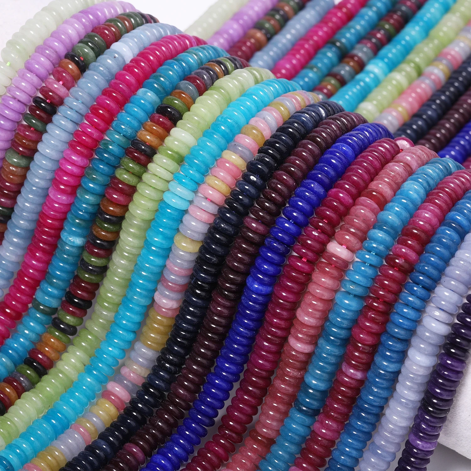 6x2mm Tourmaline Apatite Amethyst Garnet Jade Stone Beads Flat Round Rondelle Shape Beads for Jewelry Making Diy Handicrafts