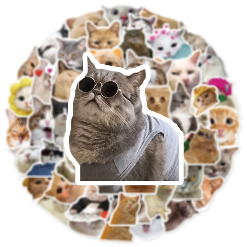 10/30/50pcs Cute Cats Stickers Funny Animal Meme Catoon Decoration Decal DIY Notebook Phone Fridge Car Kawaii Sticker Joke Toys